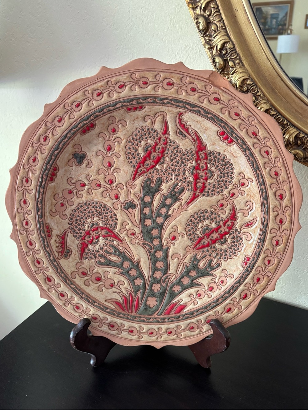 Handmade Greek Bonis Pottery “Tree of Life” Clay Plate